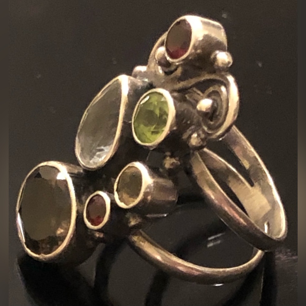 Multicolored Fine Gemstone Ring - image 3